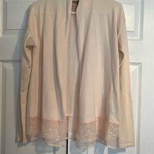 Forever 21 Light Peach Lace Cardigan Size Xs